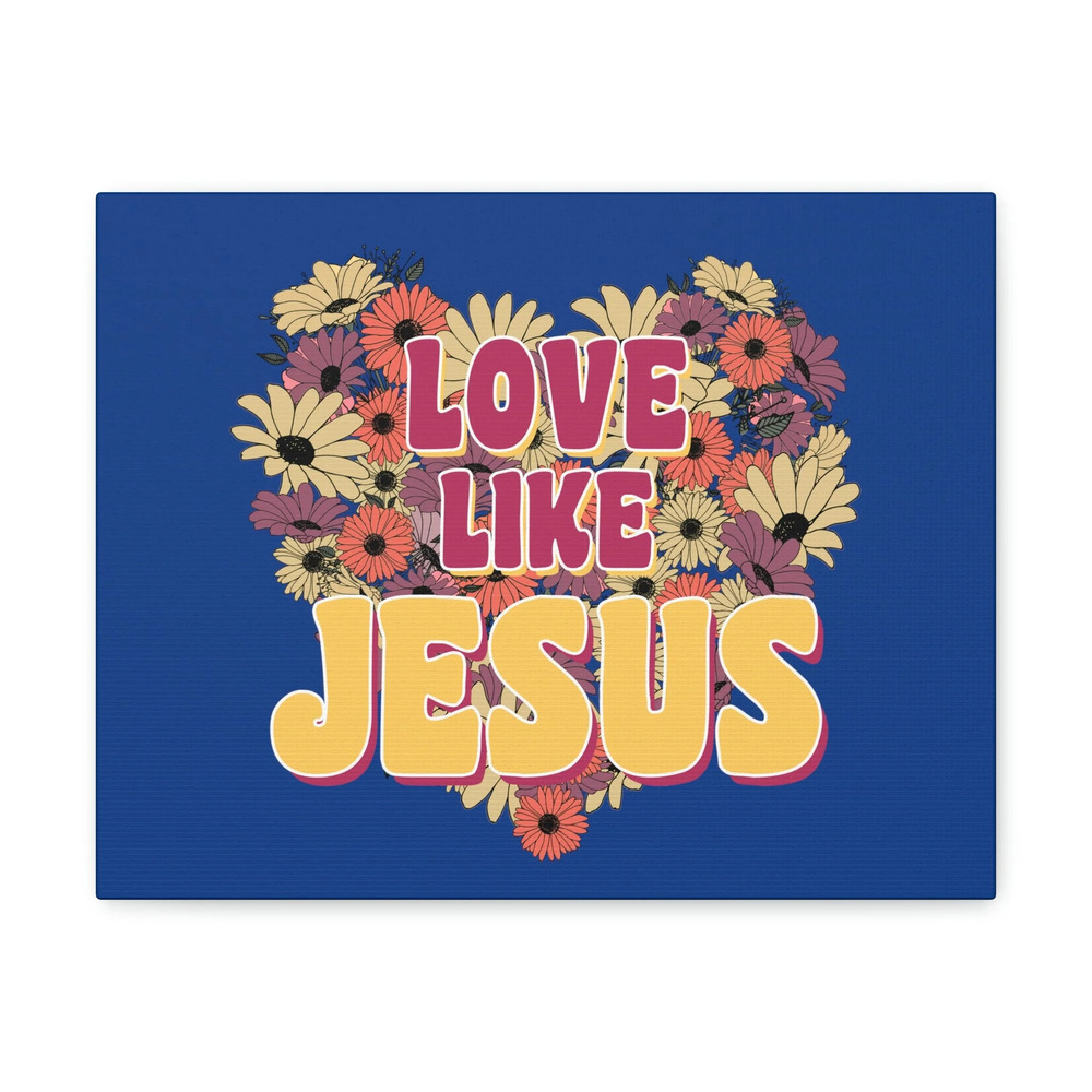 Scripture Walls John 15:12 Love Like Jesus Flower Heart Bible Verse Canvas
